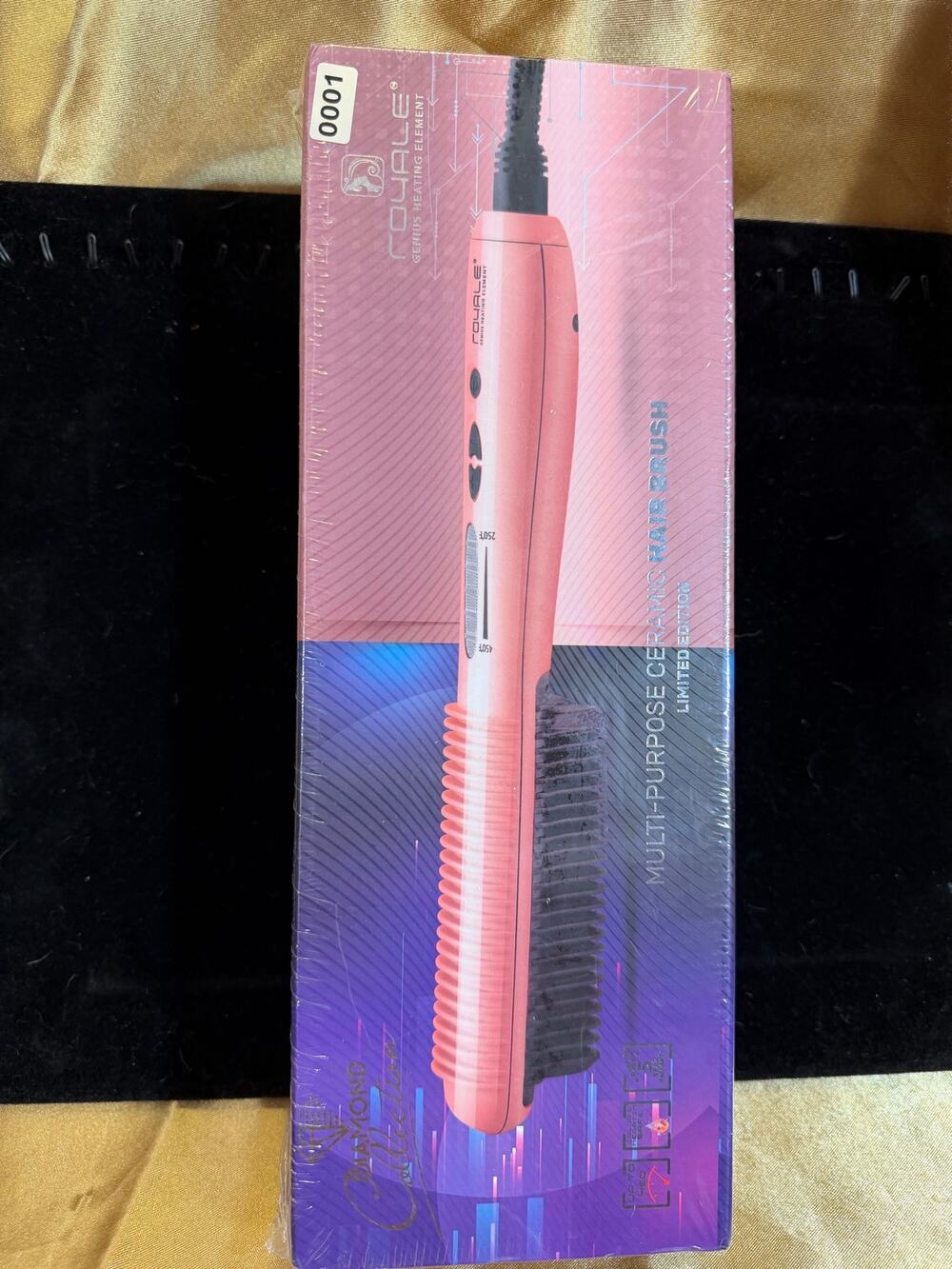 Royal Diamond Collection Ceramic Hair Brush Glossy RoseGold Limited Edition NIB